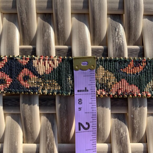 Vintage 80s Tapestry Statement Retro Boho Waist Belt - Picture 13 of 15